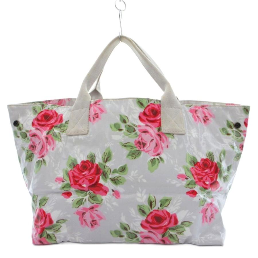 キャスキッドソン Cath Kidston トートバッグ 大容量 グレー 赤 緑