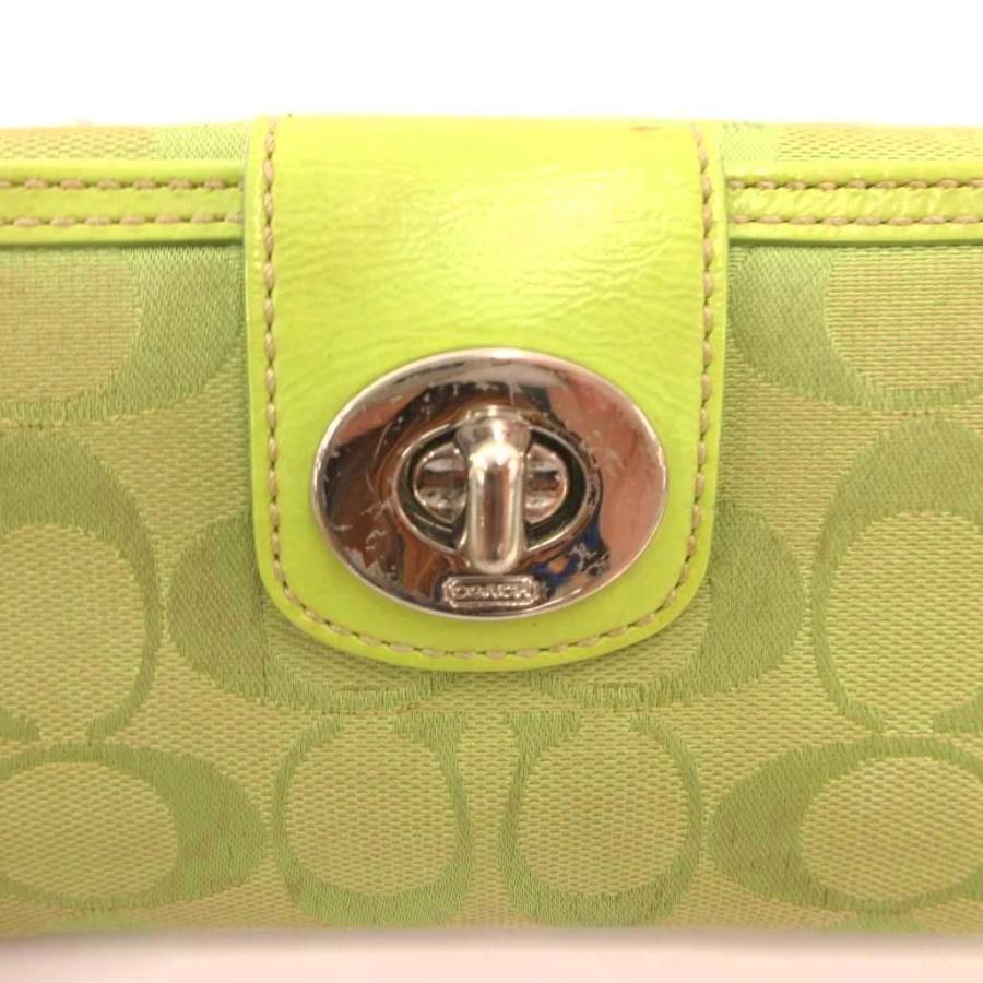 COACH（コーチ） 長財布 ウォレット 緑 グリーン シグネチャー柄