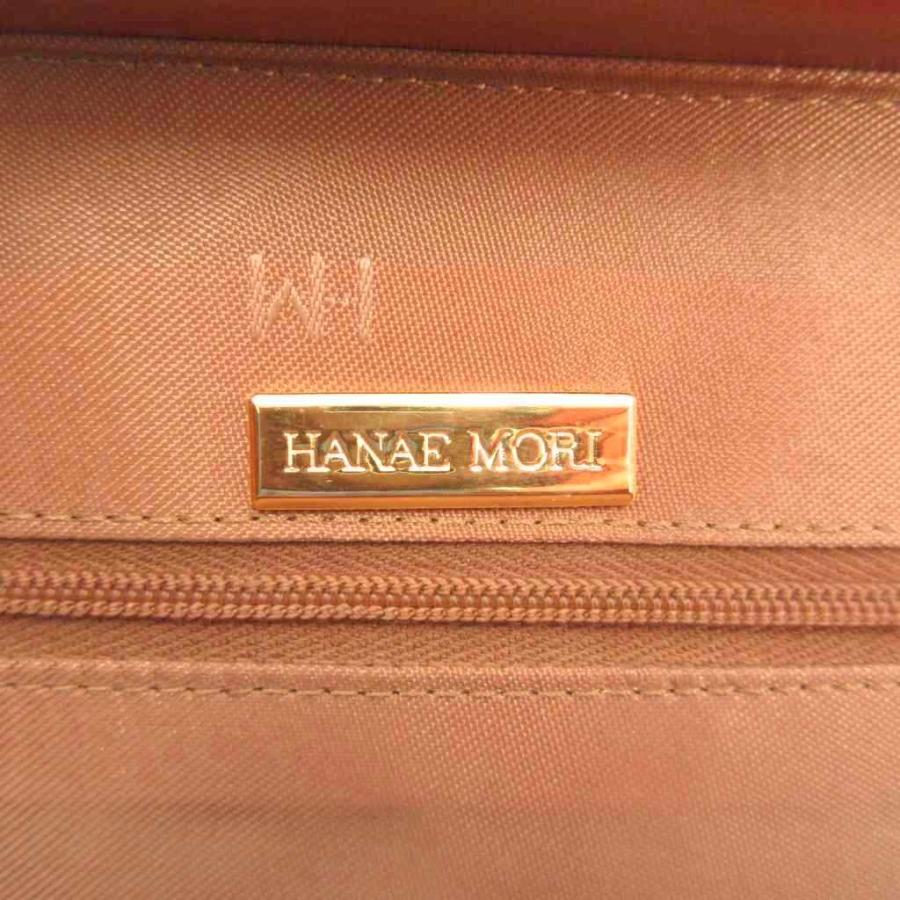 ハナエモリ HANAE MORI ハンドバッグ 茶 ブラウン クロコダイル型押し 