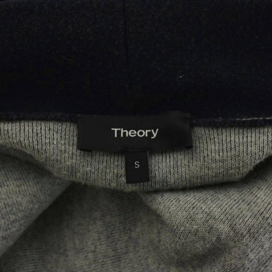 セオリー ロングニットカーディガン S 紺 グレー カシミヤ混 長袖 /GG theory（セオリー） ロングニットカーディガン S 紺 ネイビー グレー