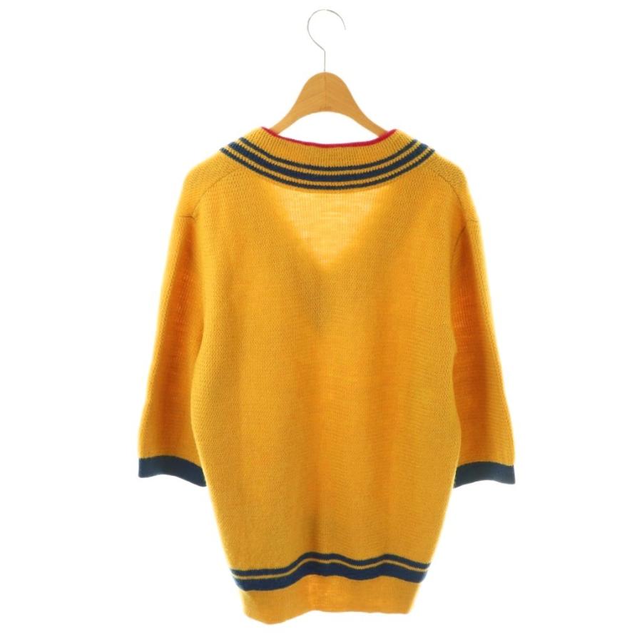 グッチ GUCCI ニット セーター 五分袖 Vネック 錨モチーフ ウール S