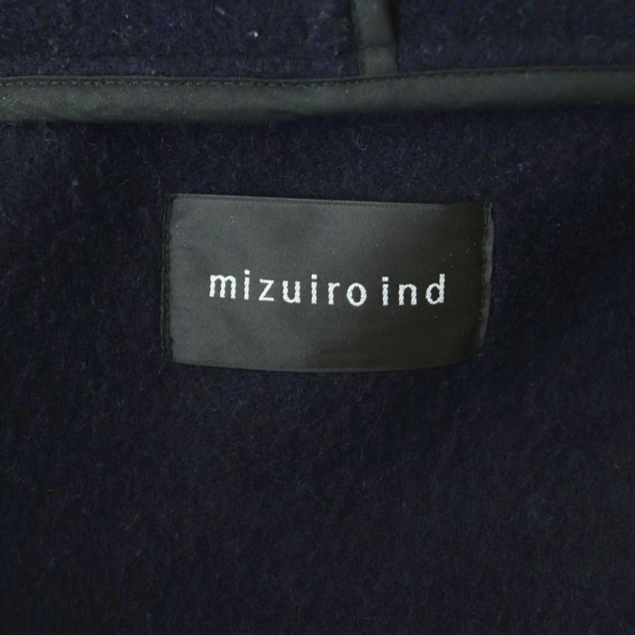 ミズイロインド mizuiro ind ダッフルコート アウター フード ウール ネイビー /CX ■GY06 レディース