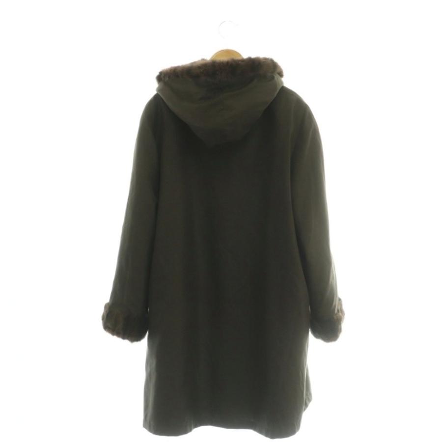ノーブランド リバーシブルコート ファー アウター ブラウン /DF ■GY99 レディース_4