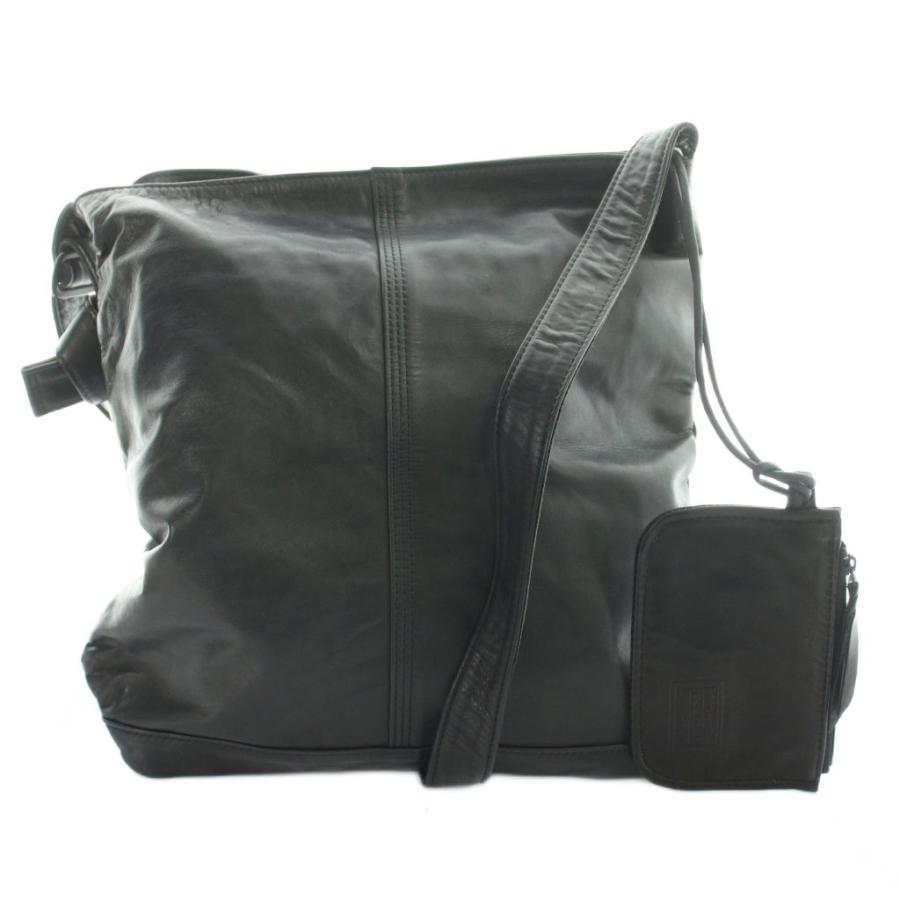 PORTER ブラック ショルダーバッグ PORTER ポーター 吉田カバン ショルダーバッグ レザー ワンカラー ロゴ