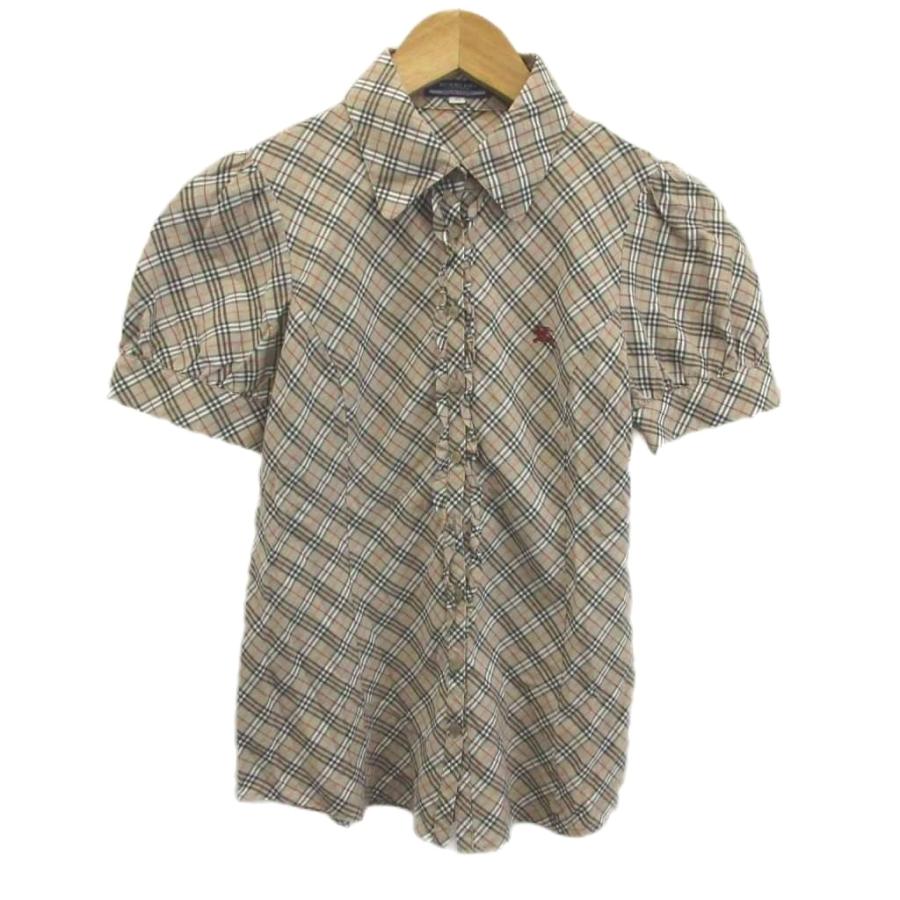 バーバリー ロンドン BURBERRY LONDON シャツ ブラウス 38 グレージュ 