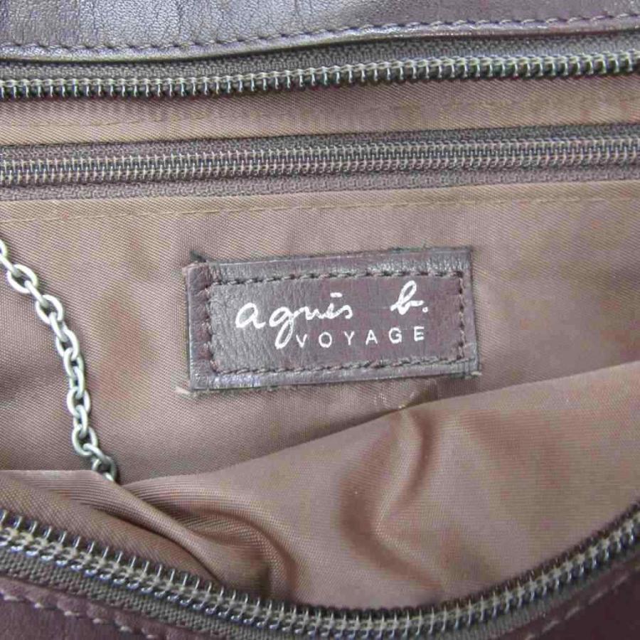 agnes b.（アニエスベー） フェイクレザートートバッグ 茶 レッド