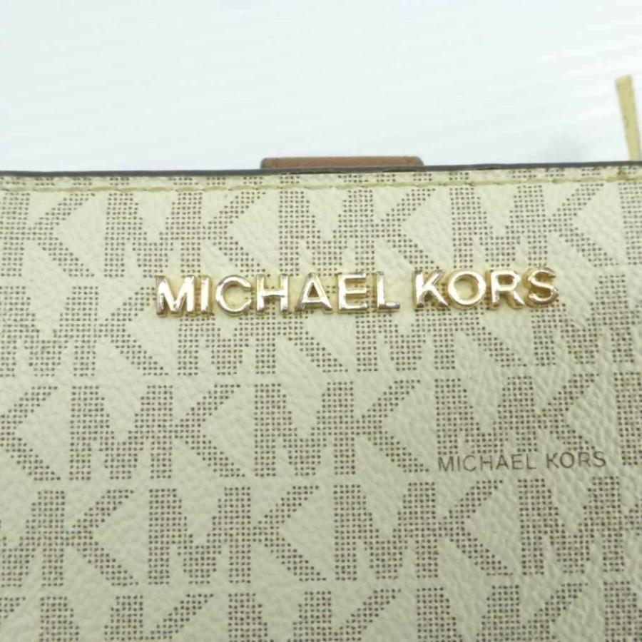 マイケルコース MICHAEL KORS 二つ折り財布 レザー 本革 オフホワイト 