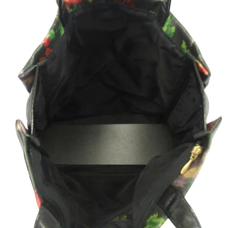 FEILER フェイラー 花柄 ハンドバッグ フェイラー FEILER ハンドバッグ トート PVC レザー 花柄 総柄 ロゴ 黒