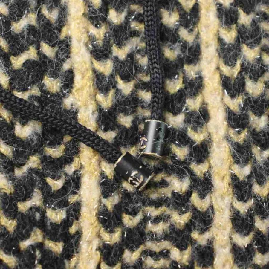 シャネル CHANEL 02A ツイード ニット パーカー ベスト ノースリーブ ココマーク 42 黒 ブラック 茶 ブラウン P19796V01153 レディースの画像