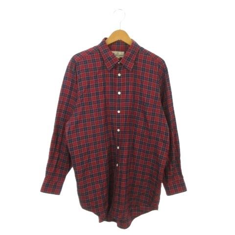 アクアスキュータム AQUASCUTUM シャツ LL 赤 レッド チェック柄 