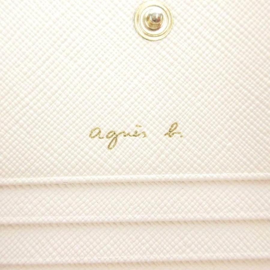 agnes b.（アニエスベー） 財布 ウォレット 白 ホワイト ロゴプレート