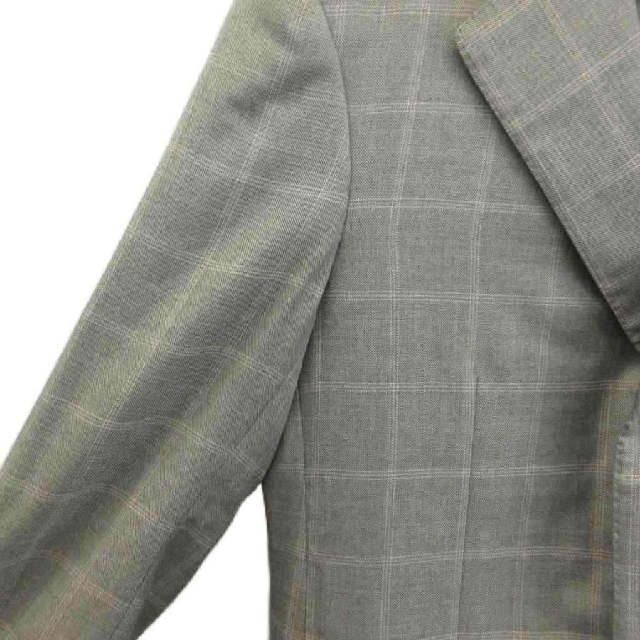Ermenegildo Zegna シルク混 チェック テーラードジャケット Ermenegildo Zegna テーラードジャケット ウール シルク混 シングル 3B