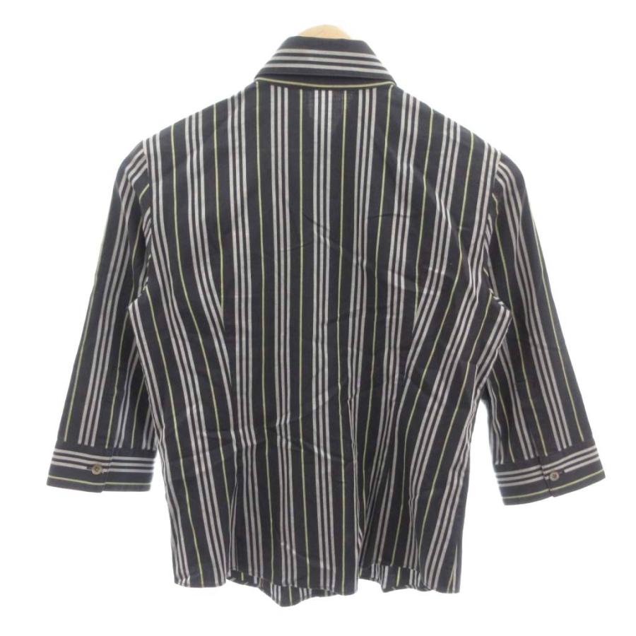 BURBERRY（バーバリー） 美品 シャツ 38 黒 ブラック ストライプ柄 七 