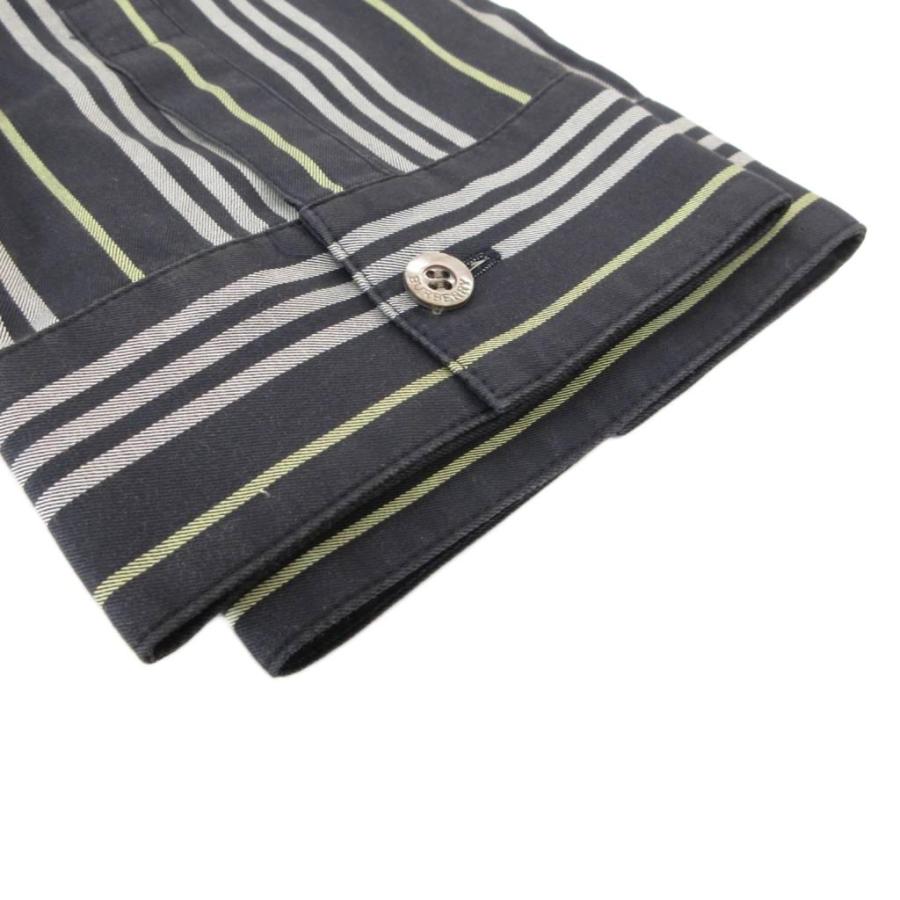 BURBERRY（バーバリー） 美品 シャツ 38 黒 ブラック ストライプ柄 七 