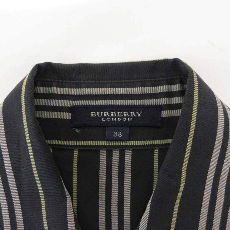 BURBERRY（バーバリー） 美品 シャツ 38 黒 ブラック ストライプ柄 七