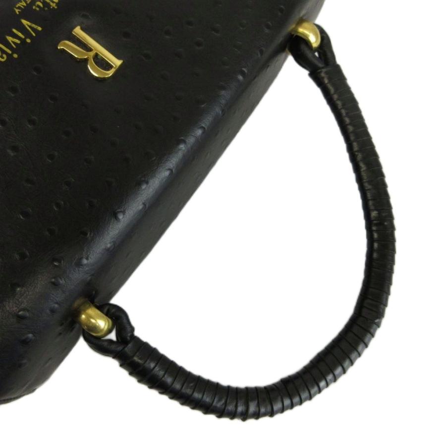☆セール品☆オーストリッチ ワンハンドル がま口 ゴールド金具 