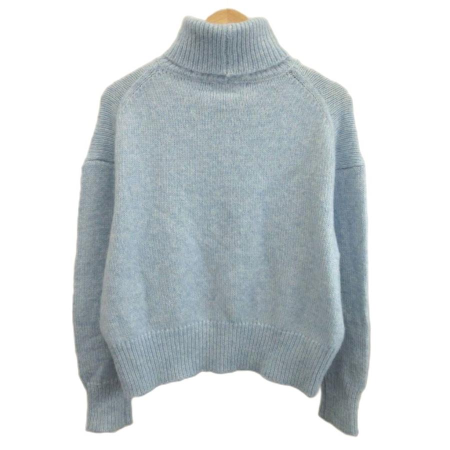 ZARA（ザラ） ニット セーター S 水色 ライトブルー タートルネック