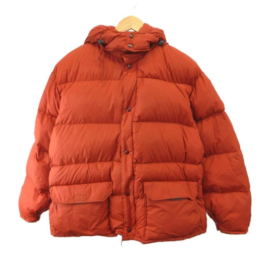 ショット SCHOTT ダウンジャケット 上着 L オレンジ テラコッタ フード