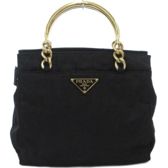 PRADA（プラダ） ハンドバッグ ロゴ 三角プレート メタルハンドル 