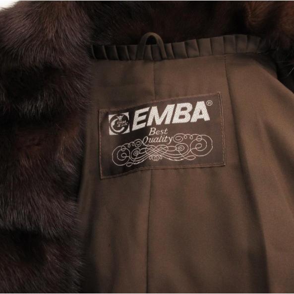 EMBA エンバ シルバーフォックス ファーコート 毛皮 ブラウン エンバ EMBA ミンクファーコート 毛皮 ミドル丈 ハーフ 茶 ブラウン