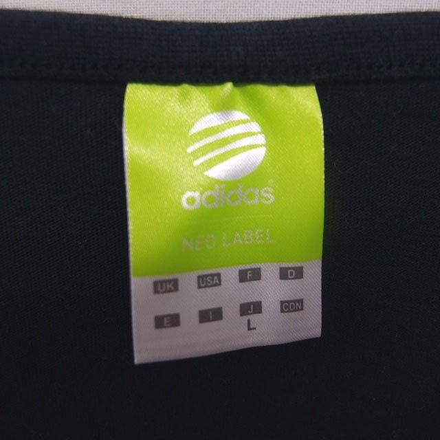アディダスネオ adidas neo 国内正規品 Tシャツ カットソー Uネック ロゴプリント 半袖 L 黒 ブラック /TT ■GY99 レディース |  | 02