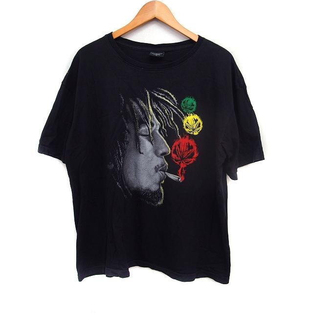 BROADWAY ボブ・マーリー Tシャツ 半袖 丸首 コットン 綿 XL ブラック