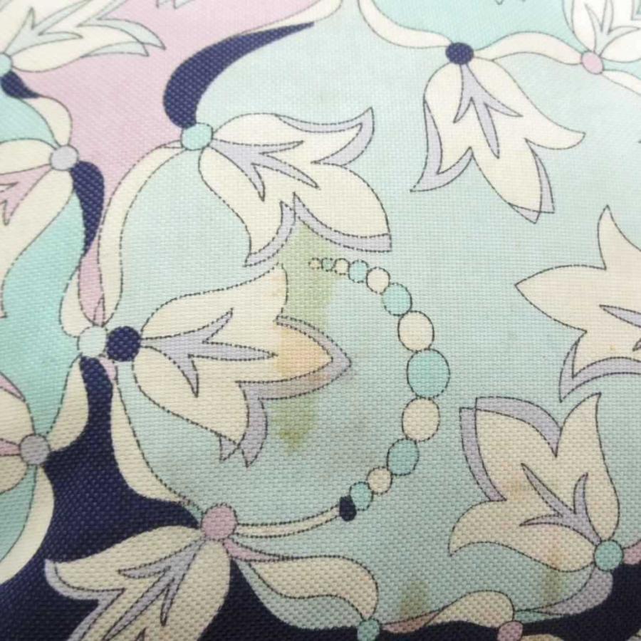 エミリオプッチ EMILIO PUCCI ハンドバッグ 水色 ライトブルー 花柄 総 