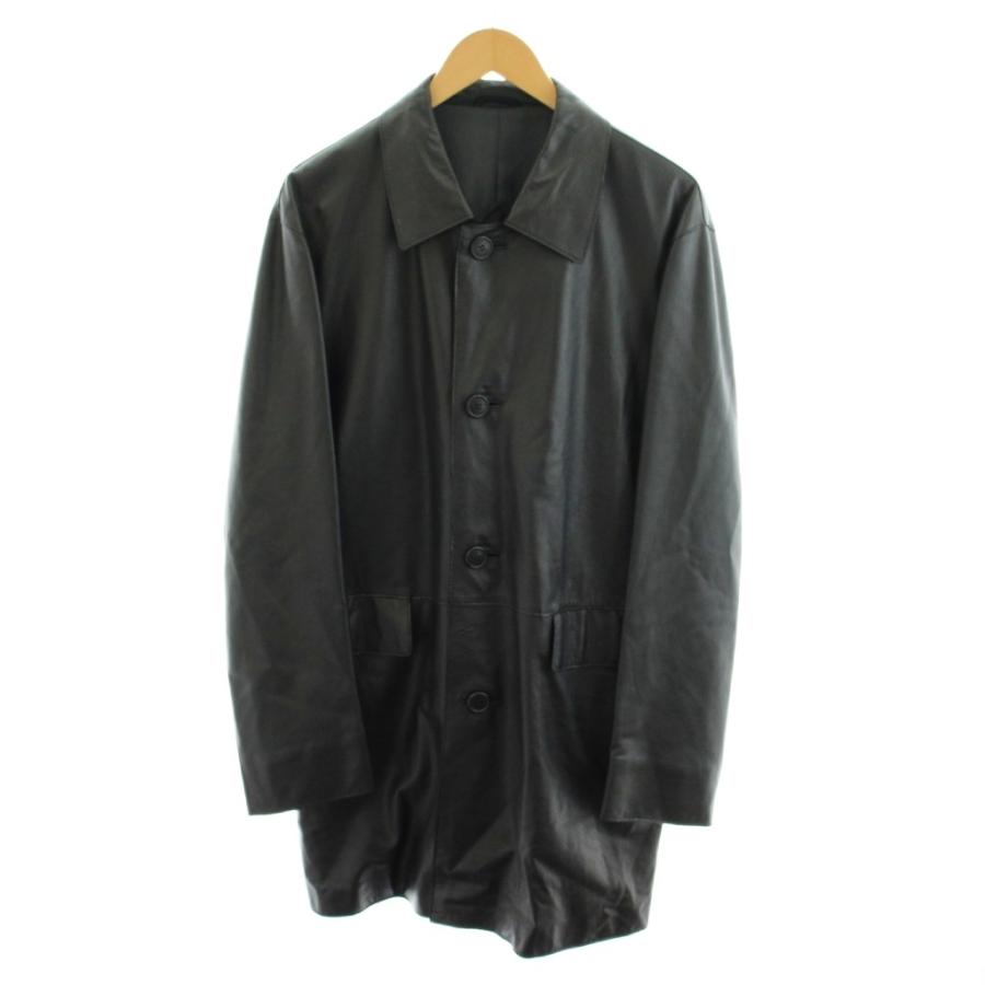 90sヴィンテージLANVINランバンクラシックデザイン革レザー襟コート ランバン LANVIN クラシック CLASSIQUE ヴィンテージ レザージャケット