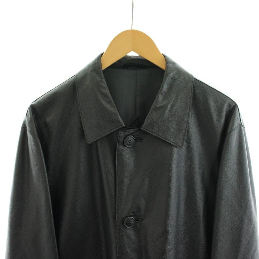 90sヴィンテージLANVINランバンクラシックデザイン革レザー襟コート ランバン LANVIN クラシック CLASSIQUE ヴィンテージ レザージャケット