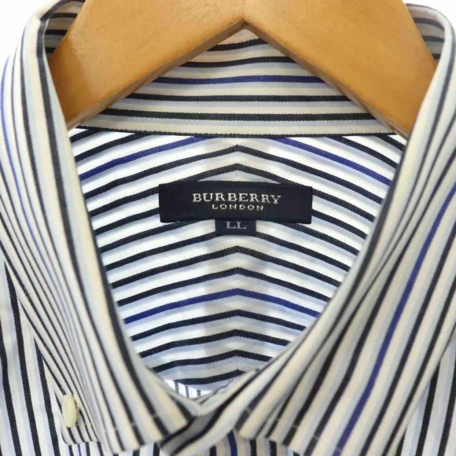 バーバリー BURBERRY LONDON ブラック ストライプ Lサイズ バーバリー ロンドン BURBERRY LONDON ボタンダウンシャツ 長袖