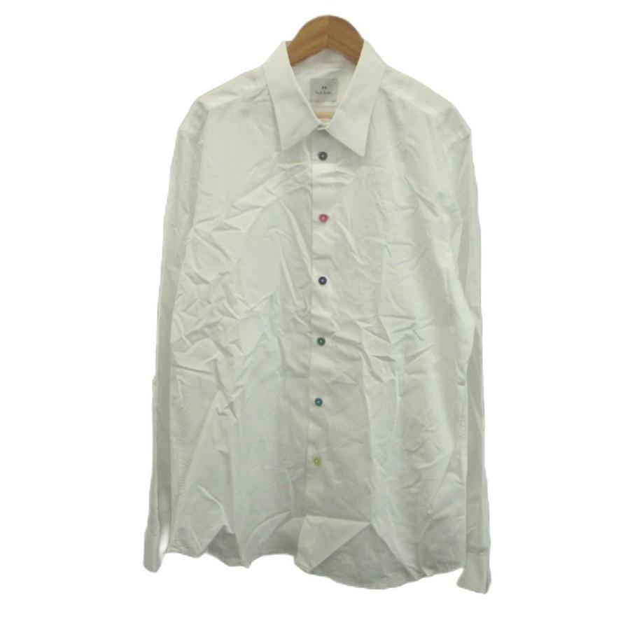 Paul Smith　白　М　シャツカラー長袖ブラウス Paul Smith（ポール・スミス） シャツ L 白 ホワイト 無地 レギュラー