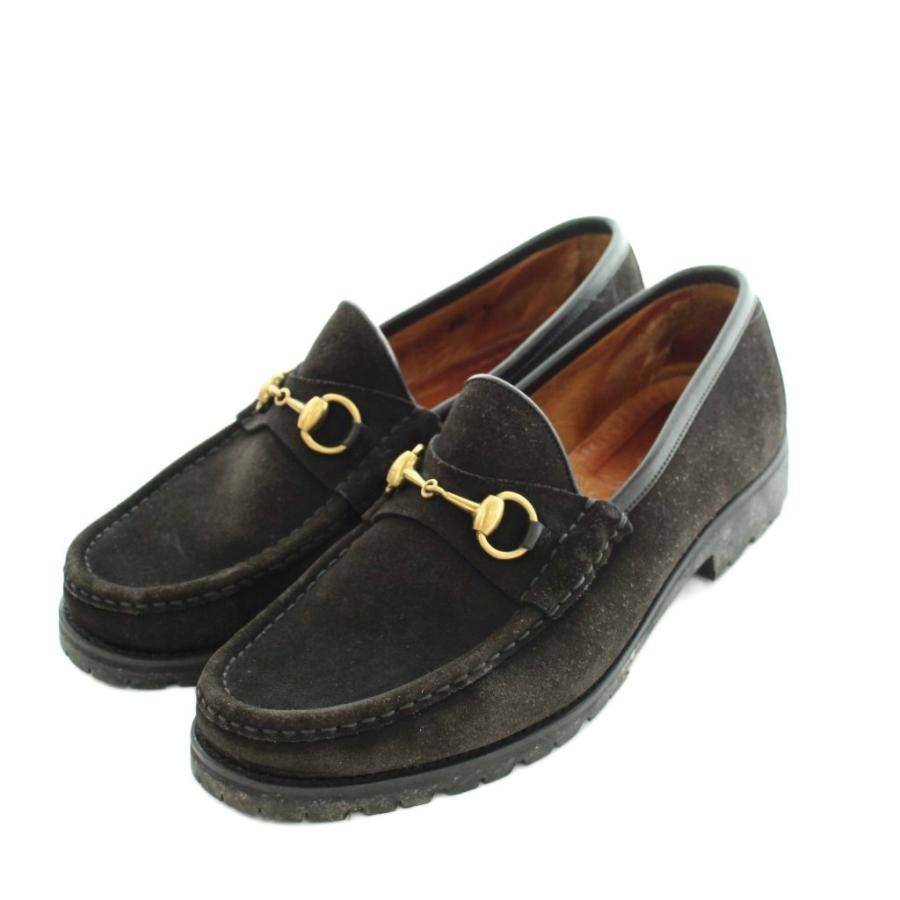 GUCCI（グッチ） ローファー ホースビット スエード 8.5 27.5cm 黒