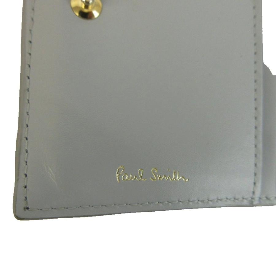 Paul Smith（ポール・スミス） 財布 二つ折り がま口 レザー ロゴ 紺