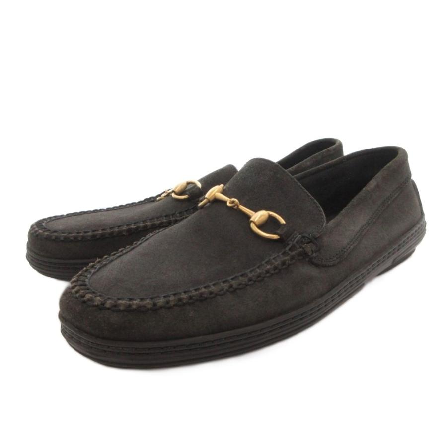 GUCCI ホースビット ローファー ブラック スエード GUCCI（グッチ） ローファー スリッポン ホースビット スエード 黒