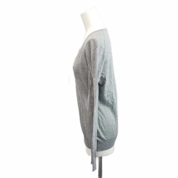 【現行】ジョンスメドレー☆薄手　クールネック　ニット　グレー ジョンスメドレー JOHN SMEDLEY プルオーバーニット 長袖 Vネック M