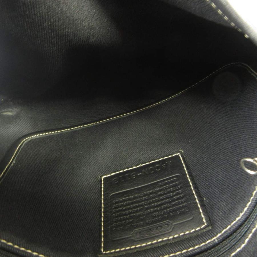 COACH（コーチ） ショルダーバッグ キャンバス レザー フラップ 黒
