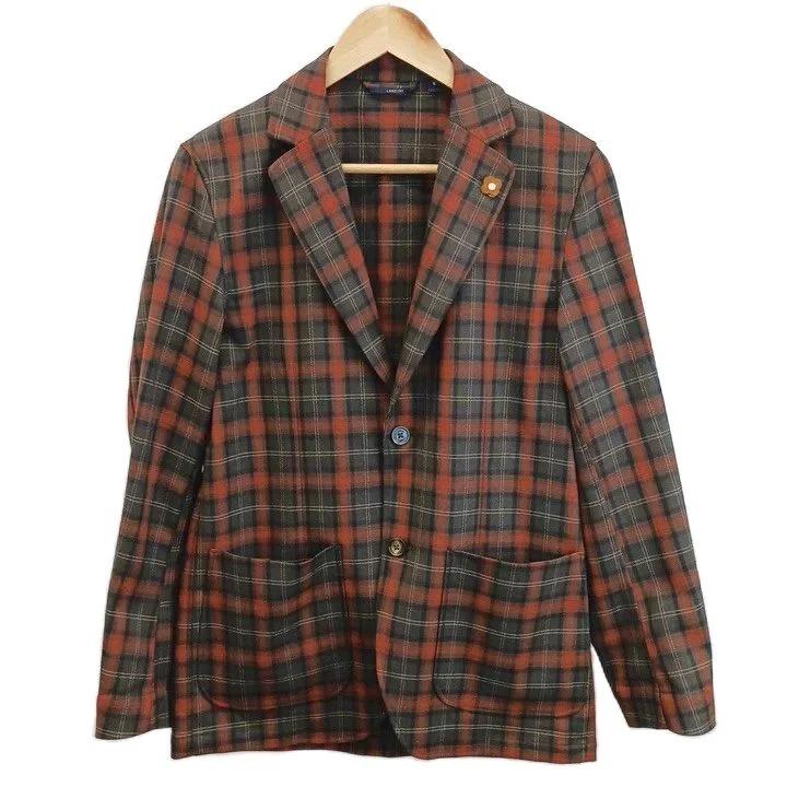 ラルディーニ LARDINI テーラード ジャケット チェック ブートニエール