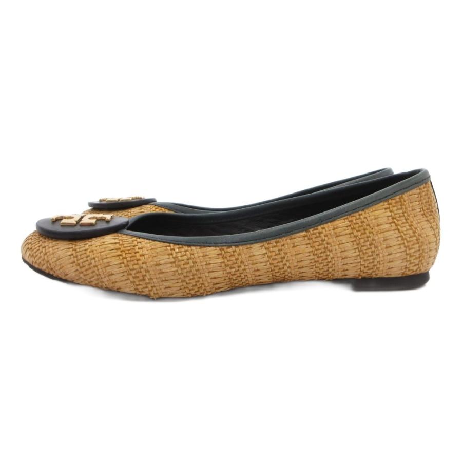 TORY BURCH（トリーバーチ） 美品 フラットシューズ ラフィア レザー
