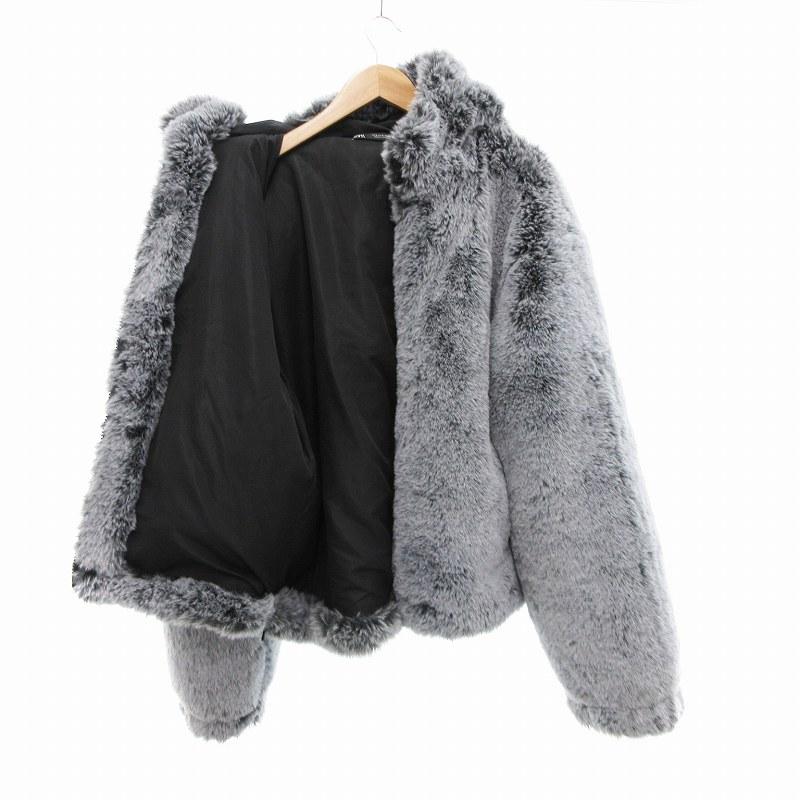ZARA ザラ フェイクファージャケット クロップド丈 ジップアップ