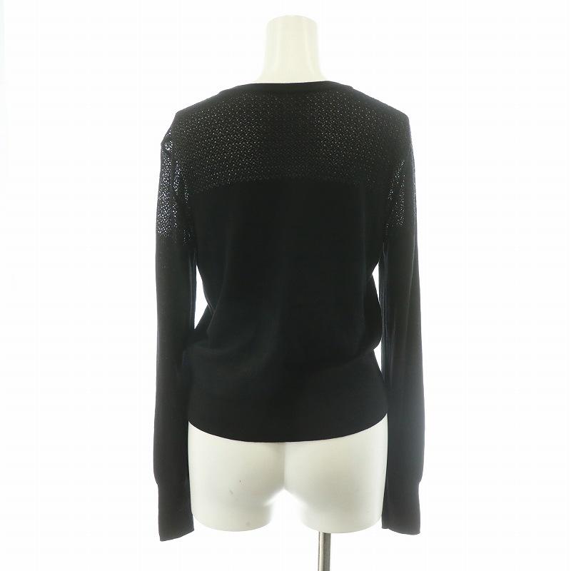 【中古】フォクシー アンサンブルニット カーディガン ノースリーブニット カットソー 38 S 黒 41351 41350 FOXEY（フォクシー） アンサンブルニット カーディガン ノースリーブ