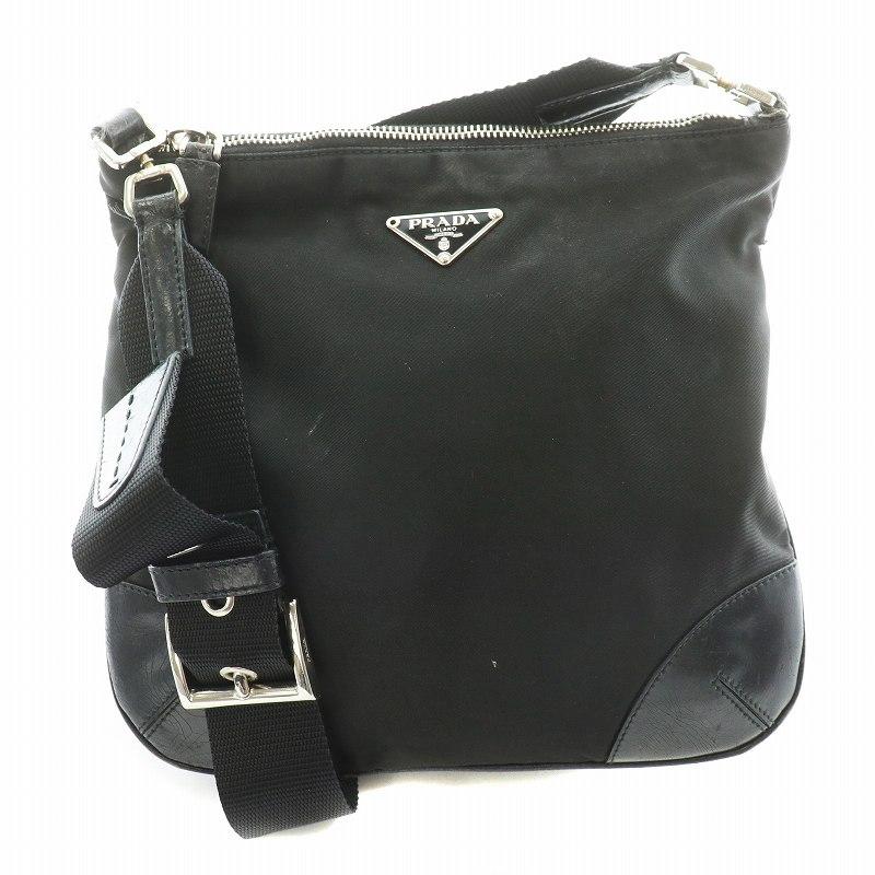 PRADA（プラダ） ショルダーバッグ 三角プレート ロゴ ナイロン レザー