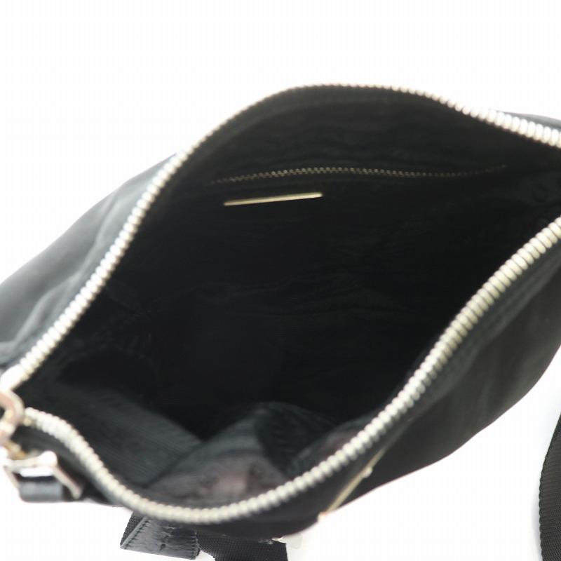 PRADA プラダ ショルダーバッグ 三角プレート ロゴ ナイロン レザー 黒  