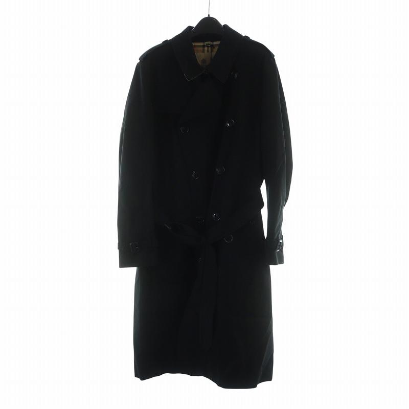 【中古】未使用品 バーバリー ケンジントン ヘリテージ トレンチコート ロング ダブル 裏地ノバチェック 英国製 52 黒 BURBERRY（バーバリー） 未使用品 タグ付き ケンジントン ヘリテージ