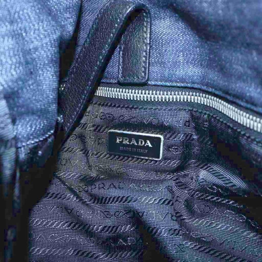 プラダ PRADA メッセンジャーバッグ ショルダー 斜めがけ ロゴ デニム