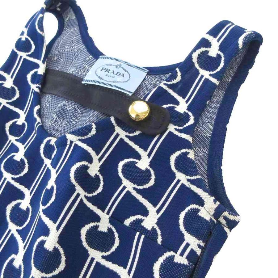 PRADA（プラダ） ワンピース ノースリーブ 総柄 ミモレ ロング 38