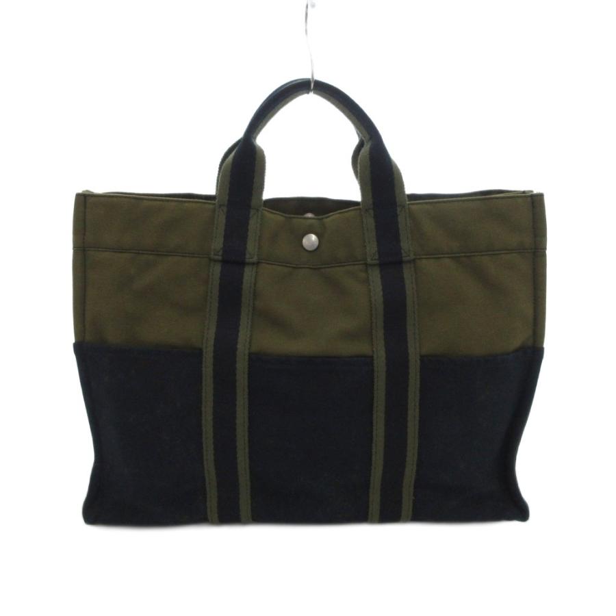 HERMES エルメス フールトゥ キャンバス トートバッグ ブラック HERMES エルメス フールトゥカバス トートバッグ キャンバス