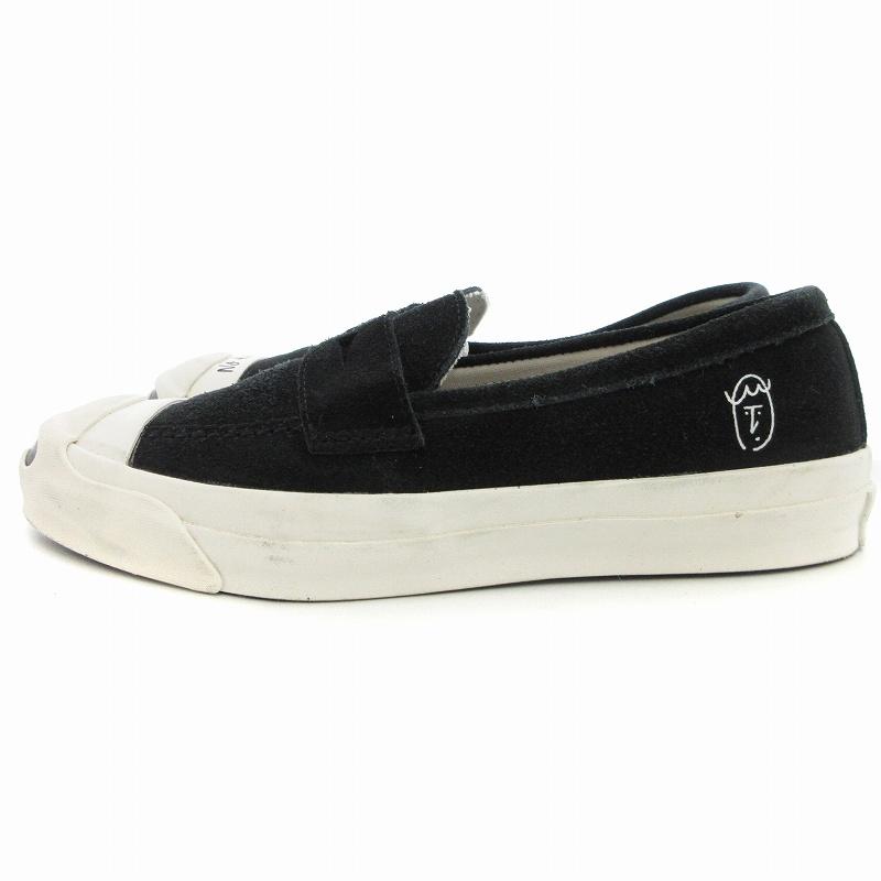 コンバース ジャックパーセル スリッポン 長場雄コラボ ブラックローファー レア！コンバース ジャックパーセル スリッポン 長場雄コラボ ブラック