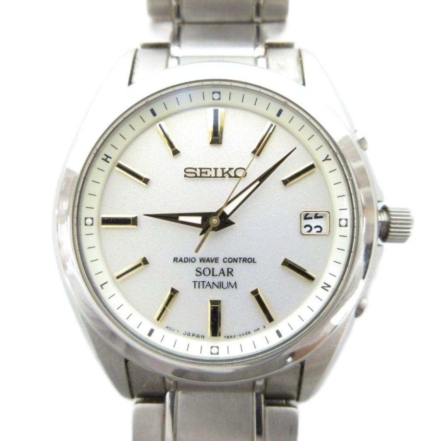 【稼働品】SEIKO SPIRIT チタニウム デイト 7B52-0Ak0 稼働品 SEIKO ソーラー チタニウム デイト メンズ腕時計 シルバー