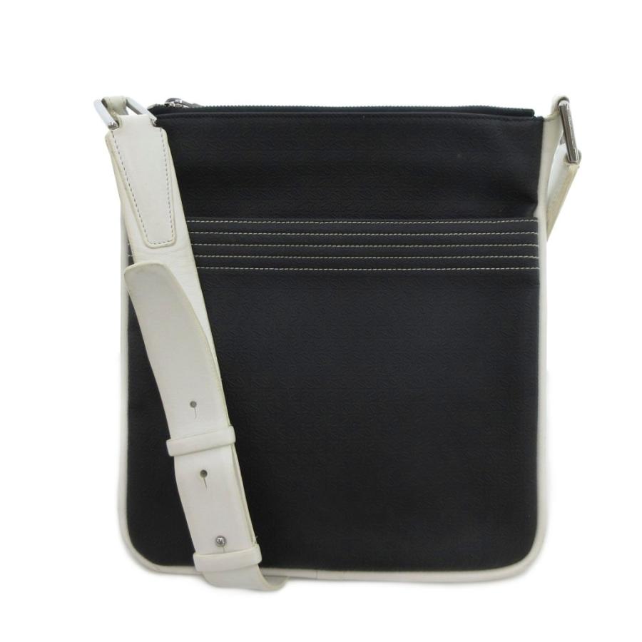 美品 LOEWE PVC アナグラム リピート ハーフムーン ショルダーバッグ LOEWE ロエベ ショルダーバッグ リピートアナグラム PVC レザー