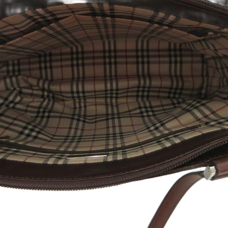 Burbuerry バーバリー ノバチェック レザー ビジネスバッグ ブラウン BURBERRY - バーバリー BURBERRY バッグ ブリーフケース